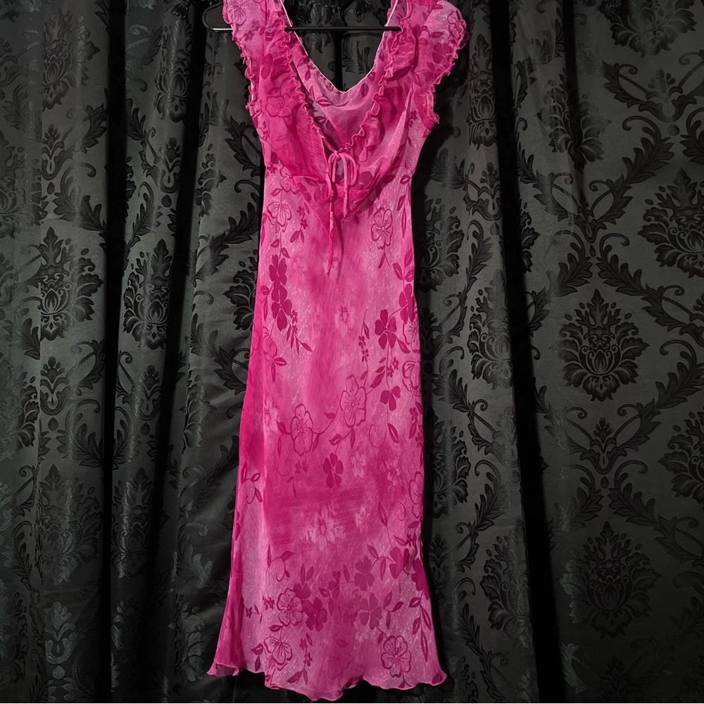 Gorgeous pink floral dress with matching slip under